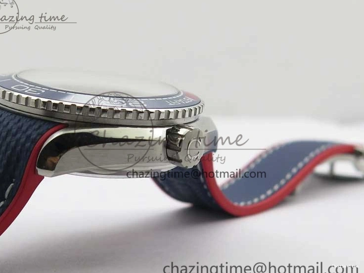 0117 Comfortable Planet Ocean 43.5mm America’s Cup VSF Best Edition White Dial On Blue Gummy Strap A 7900